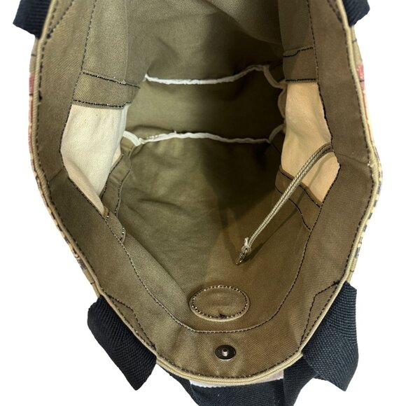 Kipling Large Tote Bag Cotton Canvas Army Green + Printed Zip Pouch - Picture 7 of 10